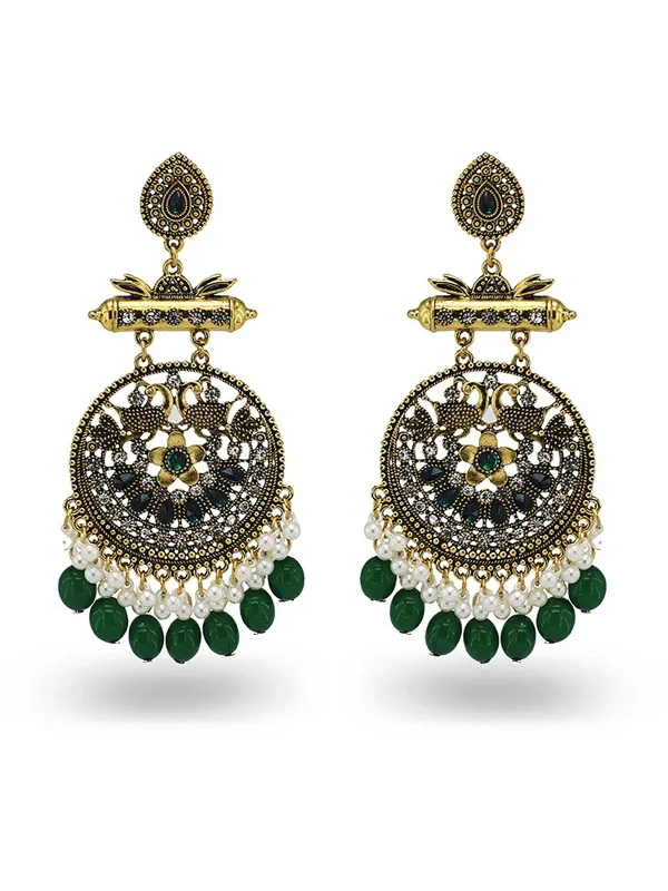 Onyx Bohemian Custom Long Diamond Stud Earrings Ethnic Style Earrings