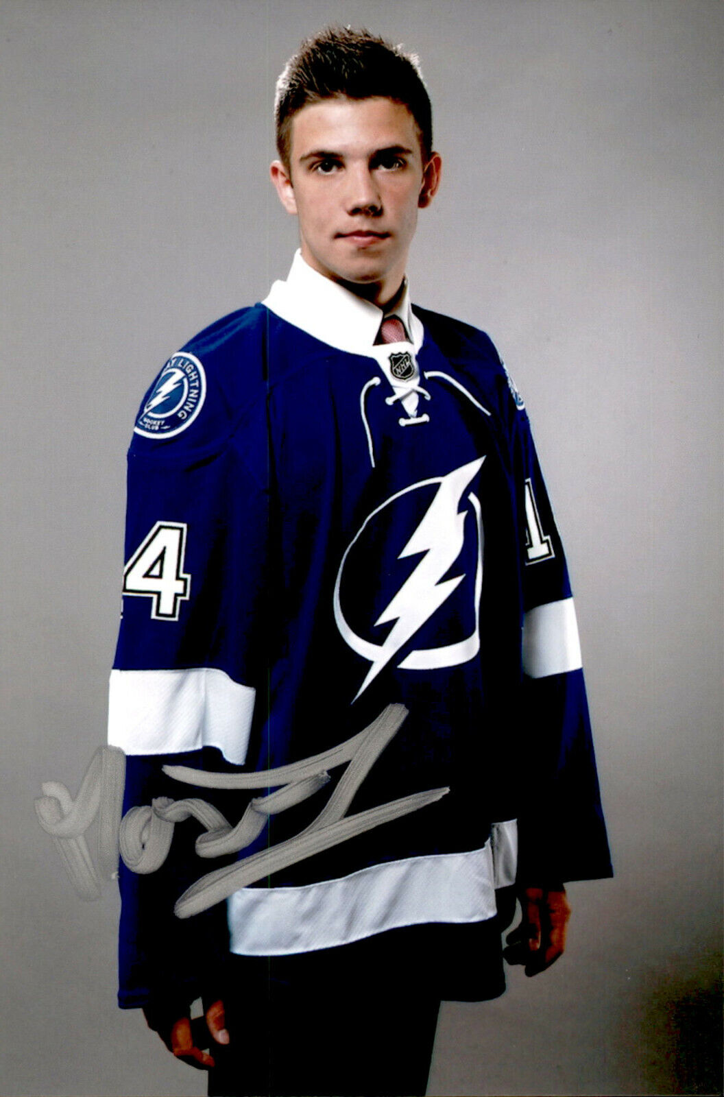 Dominik Masin SIGNED 4x6 Photo Poster painting TAMPA BAY LIGHTNING #7