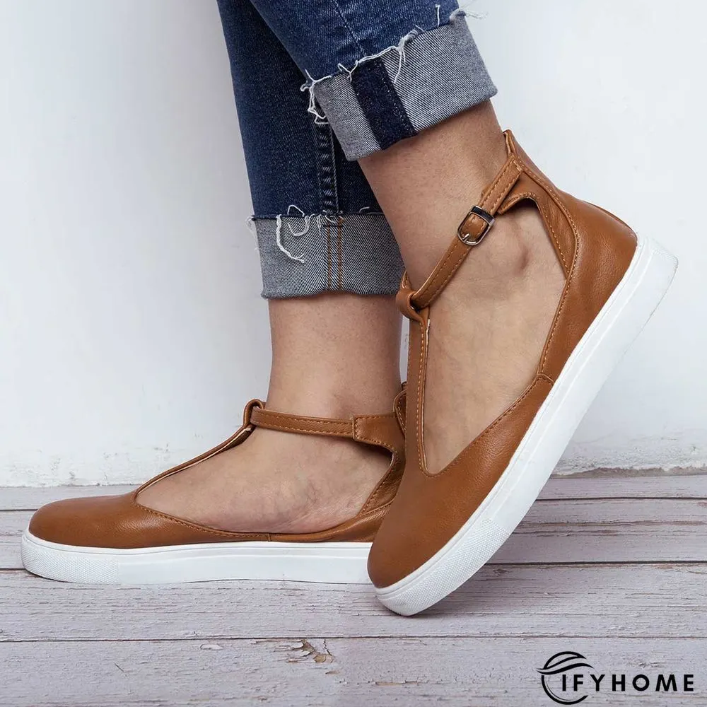 Summer Sandals Round Toe Shoes with Adjustable Buckle | IFYHOME