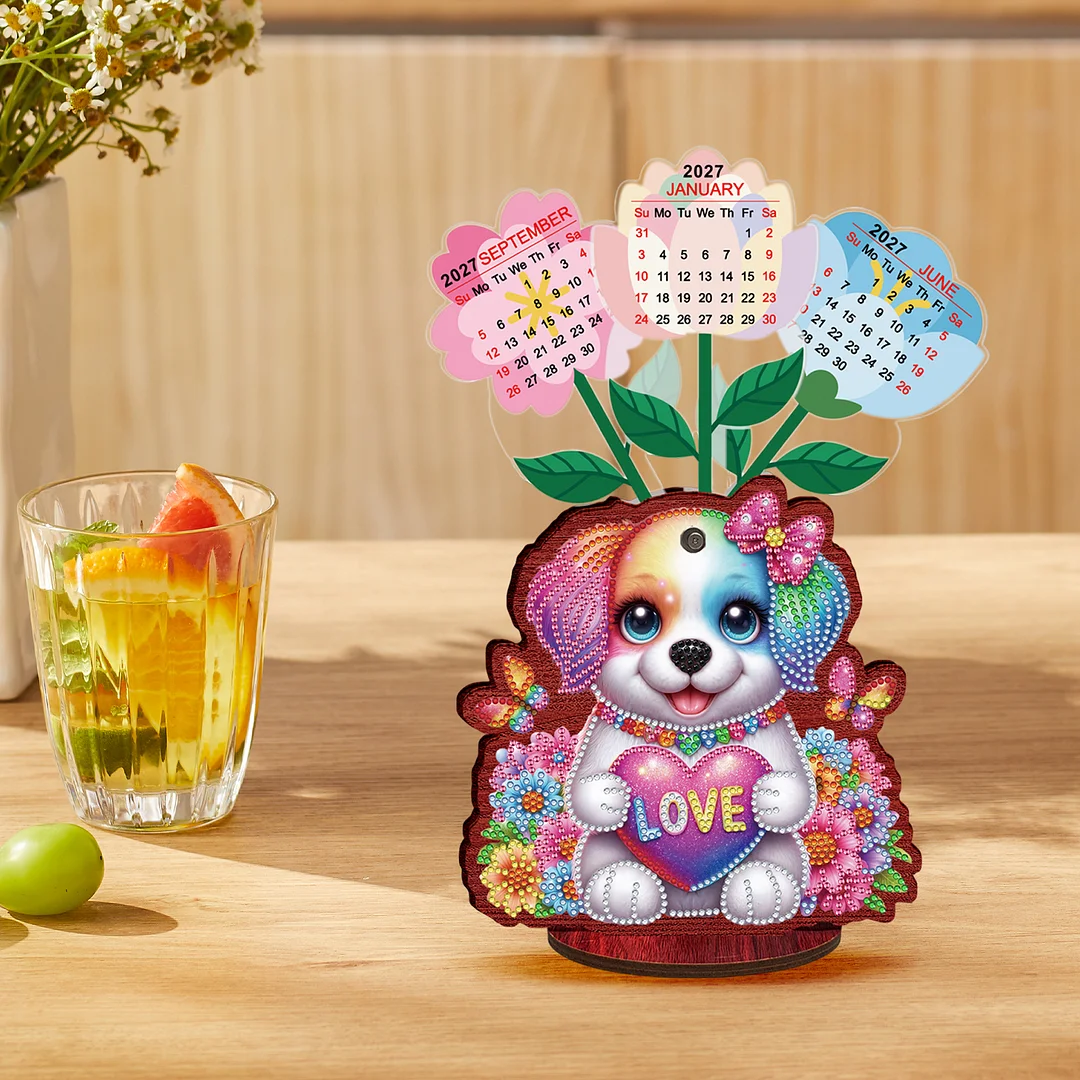 2026 Calendar DIY Diamond Painting Kit Wooden Diamond Painting Calendar