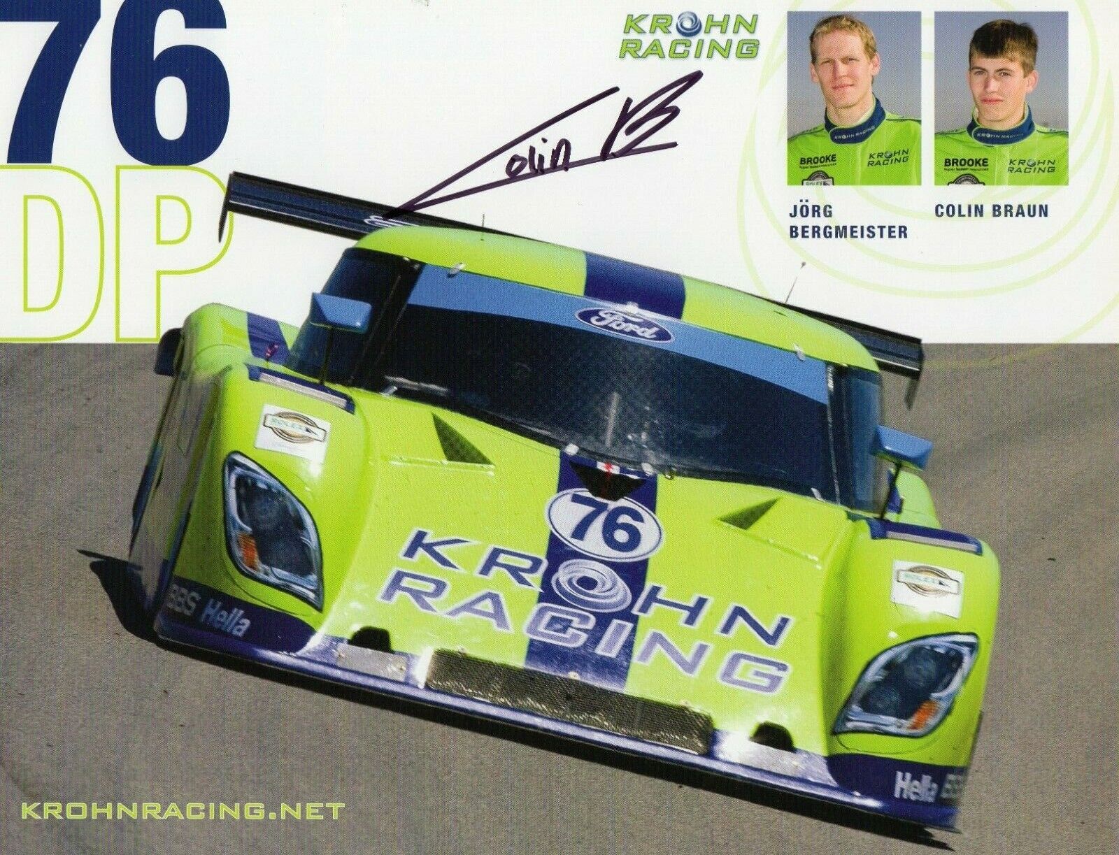 COLIN BRAUN AUTOGRAPH, MOTOR SPORT, ROLEX GP