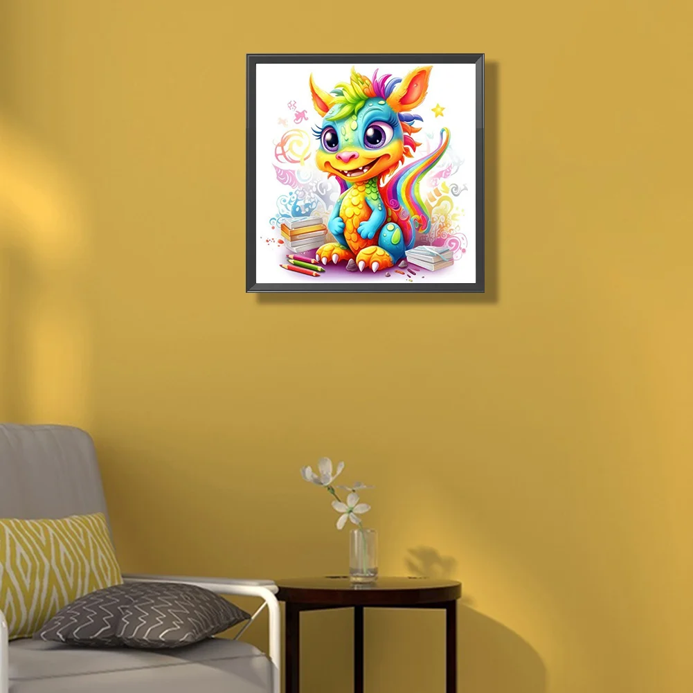 Partial AB Diamond Painting - Full Round Drill - Colourful Dinosaur(Canvas|45*45cm)