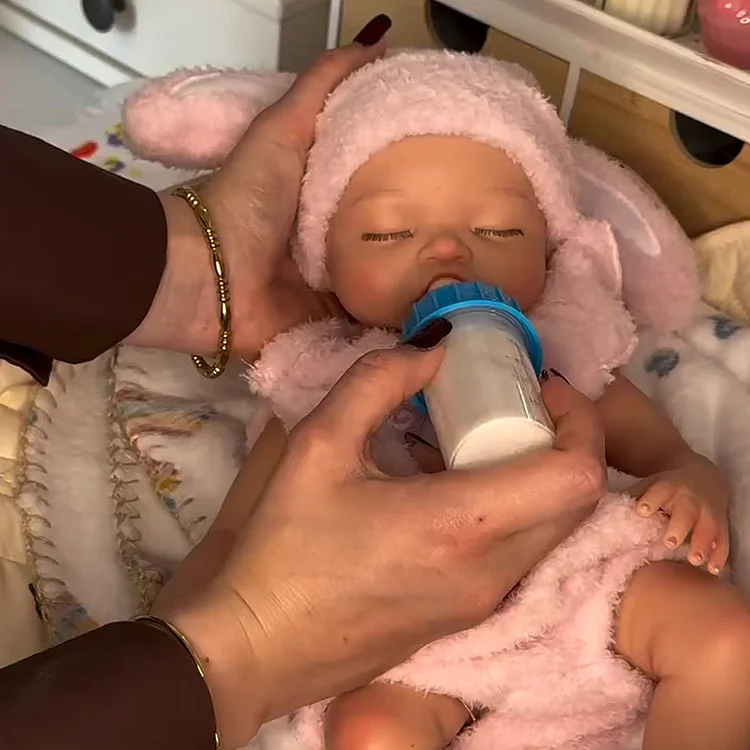 Babeside Nancy 12"/16" Realistic Silicone Sleeping Baby Little Infant Girl Retaining Pacifier