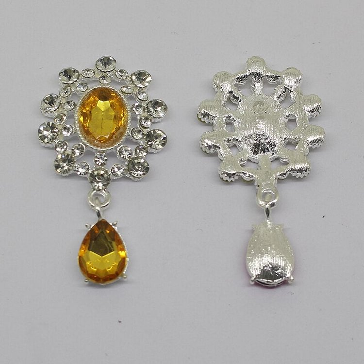 New 10 pieces/batch of 52*27MM metal alloy rhinestone flat button j