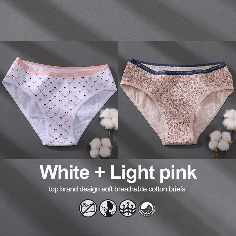 1/2PCS Cotton Underwear Women Panties Patchwork Design Female Lingerie Underpants Girls Pantys Sexy Briefs Intimates for Woman