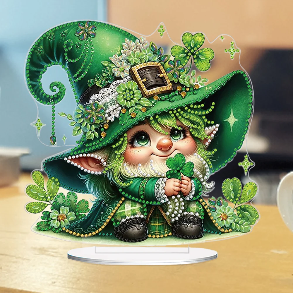 DIY St. Patricks Day Goblin Diamond Painting Tabletop Ornaments Bedroom Table Decor