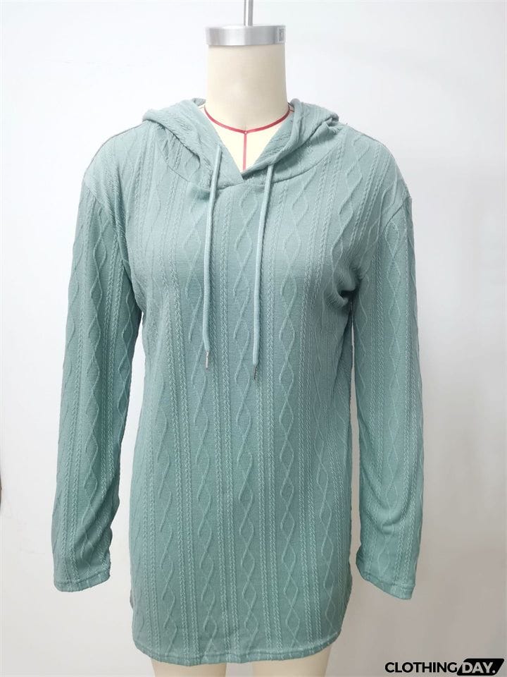 Rhombus Jacquard Trendy Hooded Knit Dress for Women