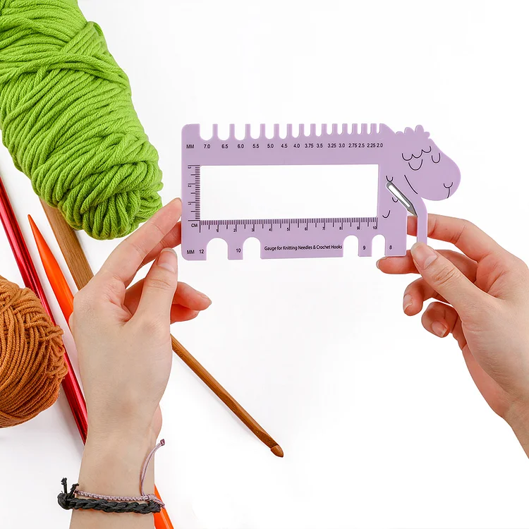 DIY Sheep Shape Sewing Knitting Gauge Size Guide Crochet Ruler Accessories