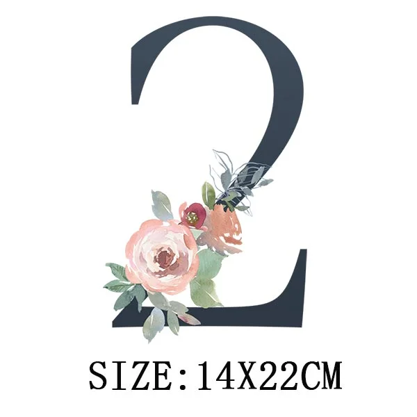 Beautiful Number Thermal Stickers On T-shirt Bag DIY Washable Patches Funny Design Iron On Transfers For Clothes Appliqued Decor