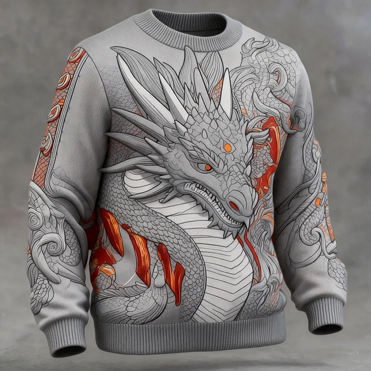 Retro Celtic Knit Jacquard Men's Comfort Sweater