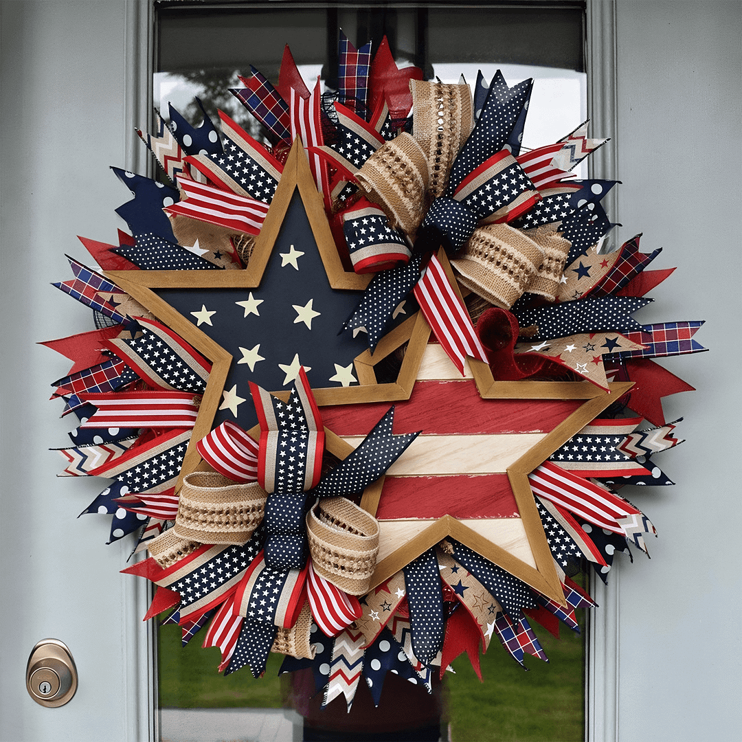 🔥Handmade American Patriotic Star Wreath
