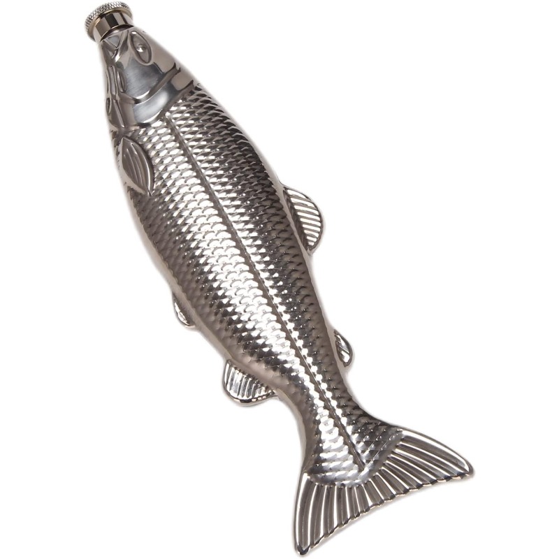 Tegooe Fish Shaped Stainless Steel Hip Flask - 5oz Portable Wine Pot for Spirits and Liquor
