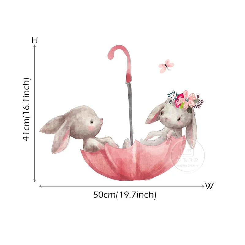 Watercolor Ballet Dance Cat Peony Flower Wall Stickers for Kids Room Baby Nursery Decoration Wall Decals PVC Removable Stickers