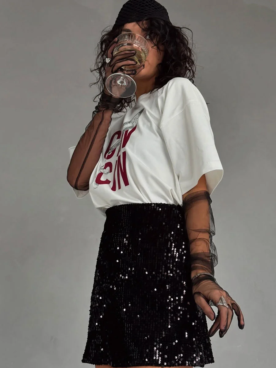 Athvotar Athvotar Sale Of Retro Simple Text Printed T-Shirts In The Summer Free-Round Collar Pure Cotton Short Sleeves