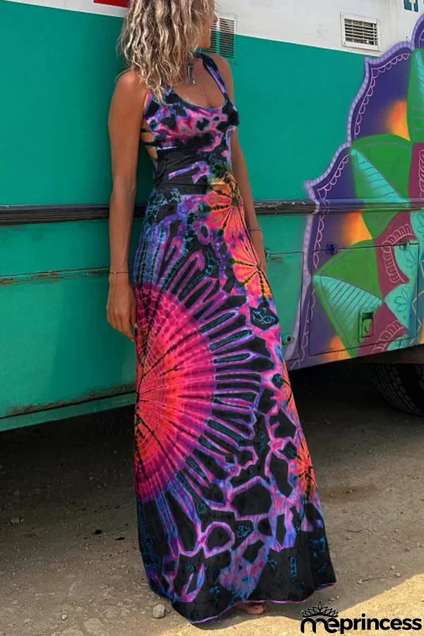 stract floral print dress without back