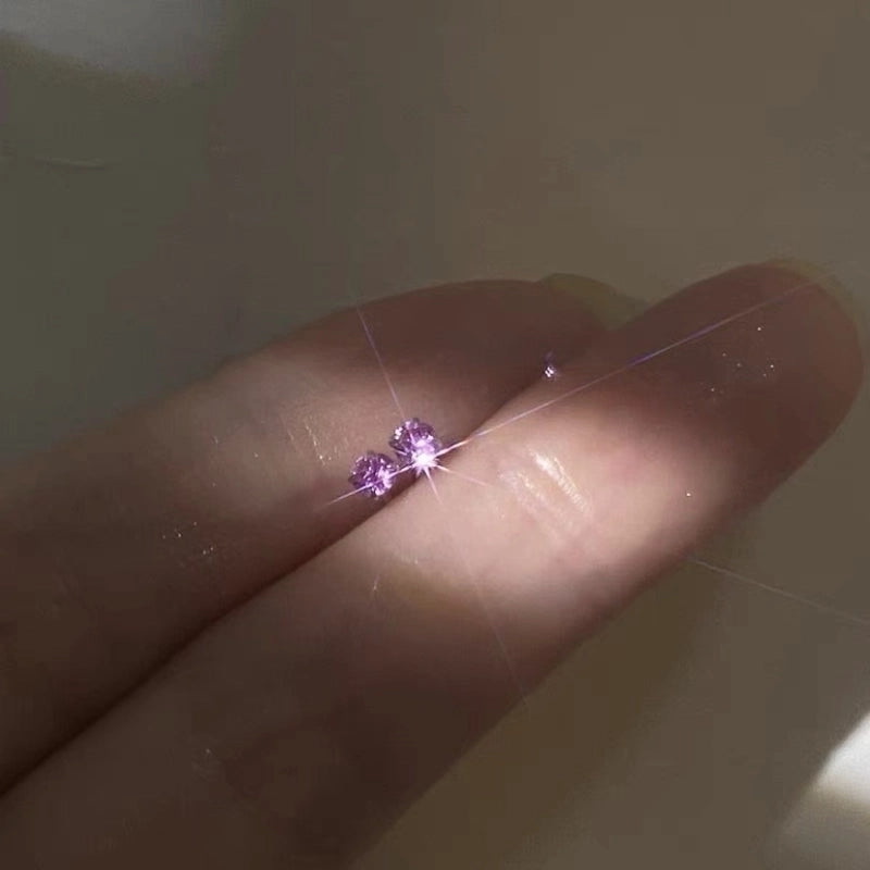 1 Pair 925 Sterling Silver Rhinestones Geometric Earrings