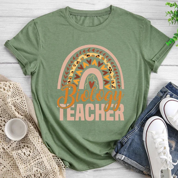 Biology Teacher Round Neck T-shirt