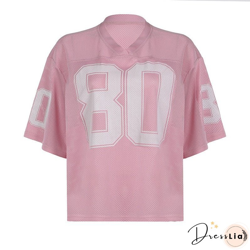 American Street Hot Style Letter Print Blouses