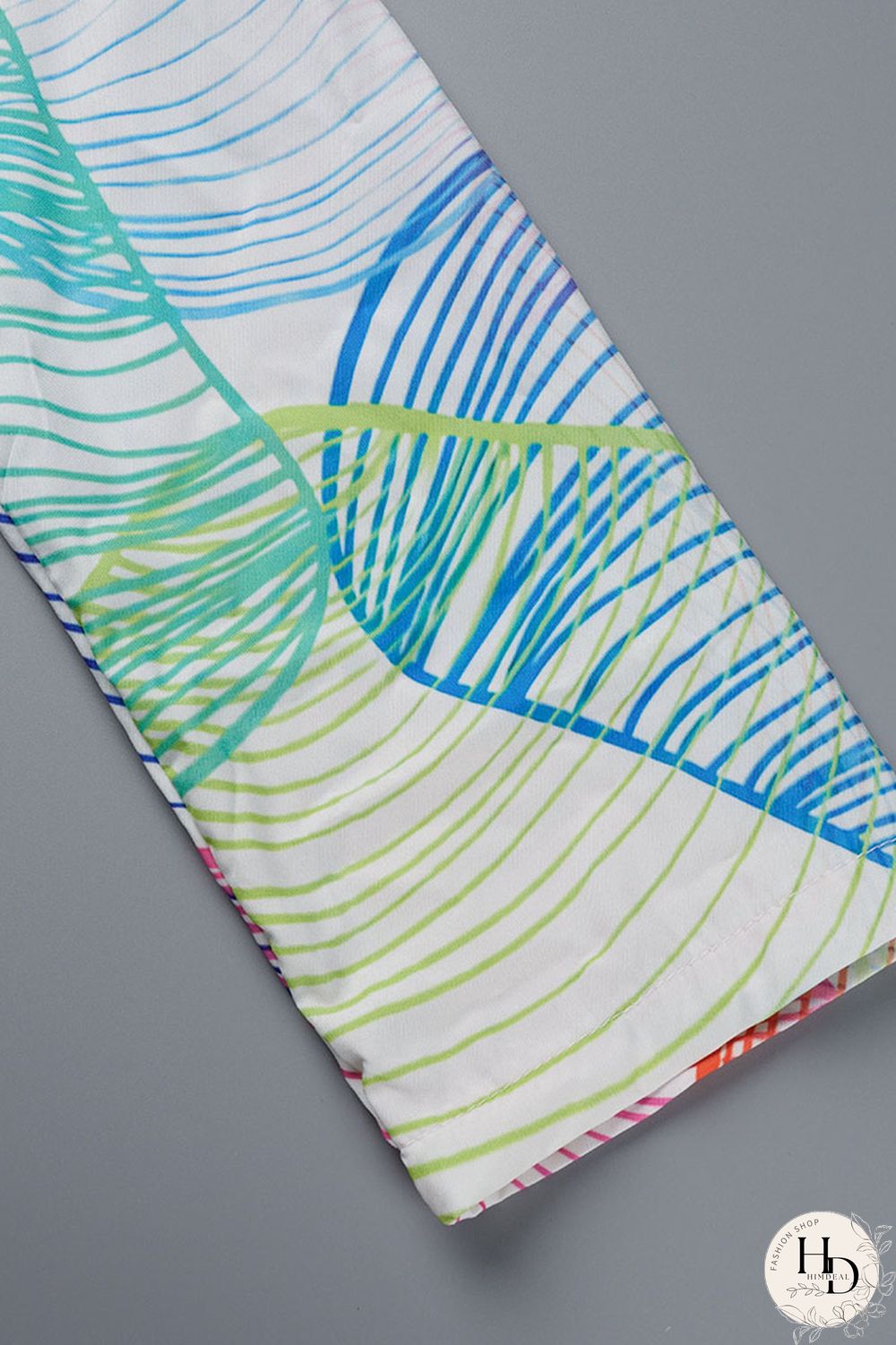 Sky Blue Casual Print Patchwork Buckle Turndown Collar Tops