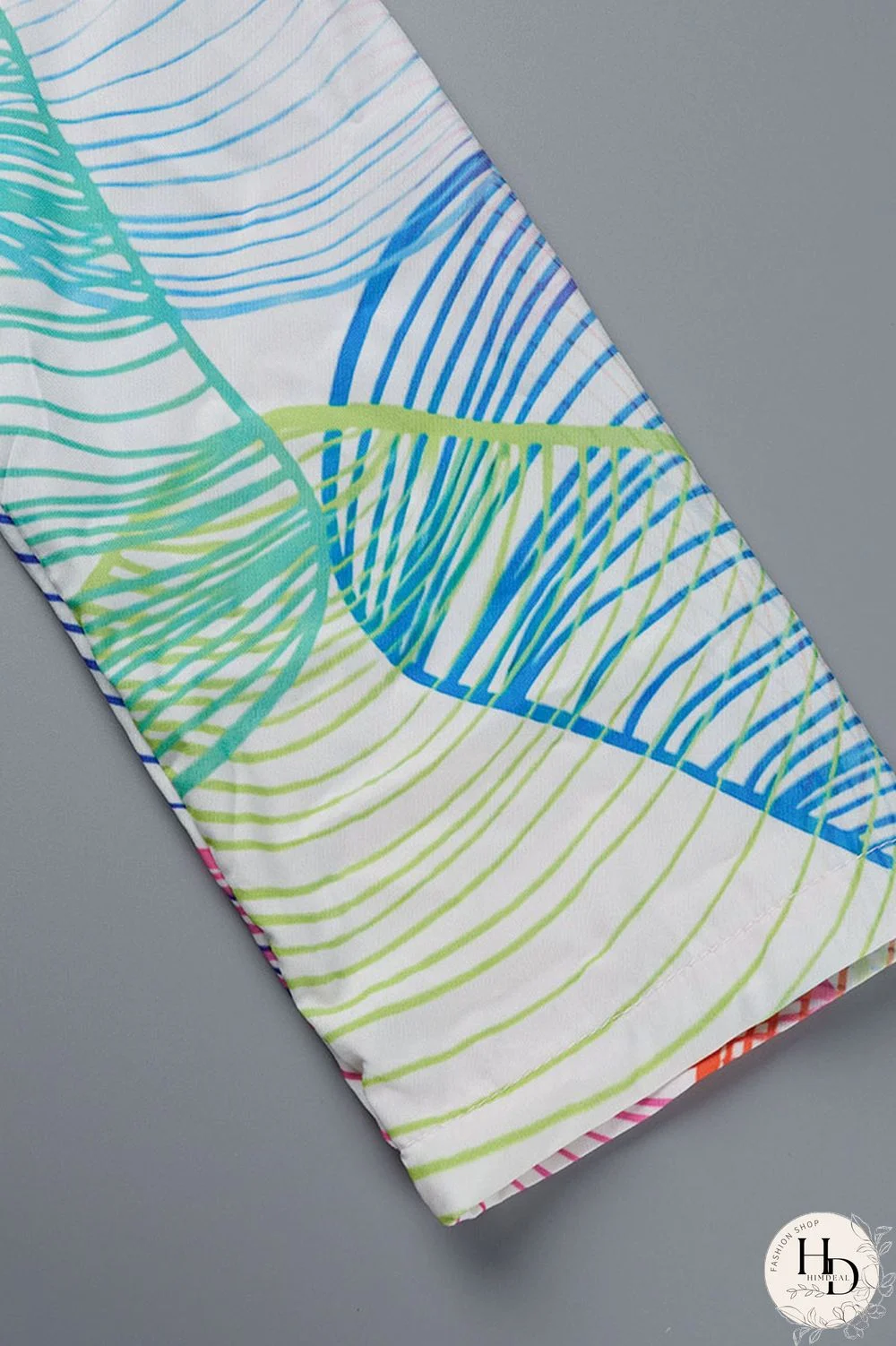 Sky Blue Casual Print Patchwork Buckle Turndown Collar Tops