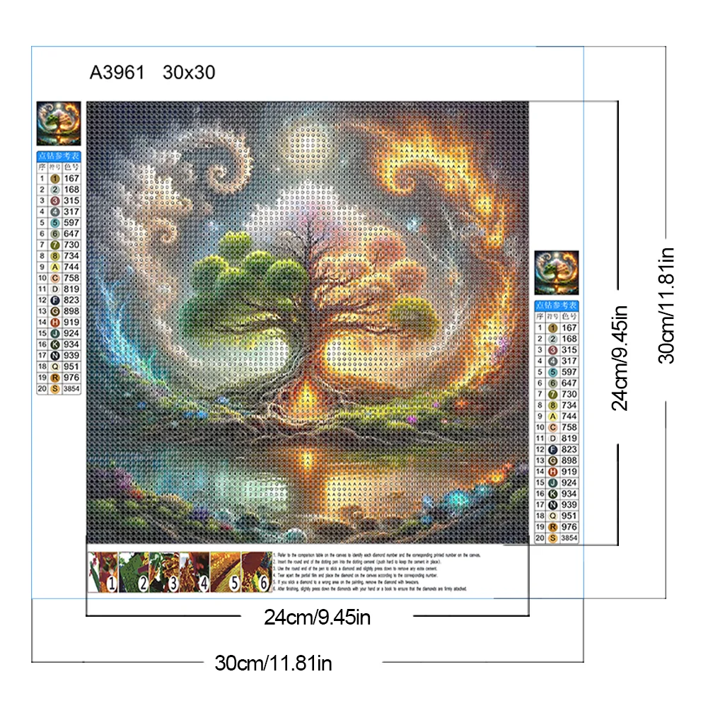 Diamond Painting - Full Round Drill - Colorful Tree(Canvas|30*30cm)