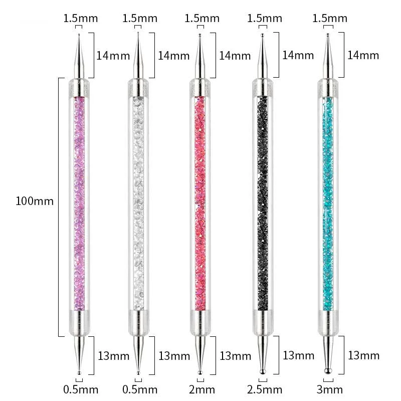 3/5/7/10PCS Multi-Styles Nail Wood Sticks Nail Dotting Pen Nail Brush Kits Nail Art Rhinestones Gems Picking Pen Nail Art Tools-Nail Inspo