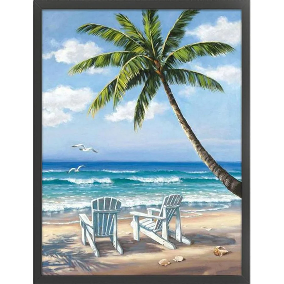 Full Embroidery Beach Counted Cross Stitch 11CT 3 Strand Cotton Needlework