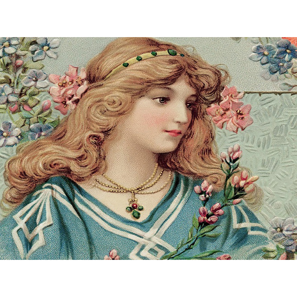 

40*30CM-Dirll Victorian Girl-Round Drill Diamond Painting, 501 Original