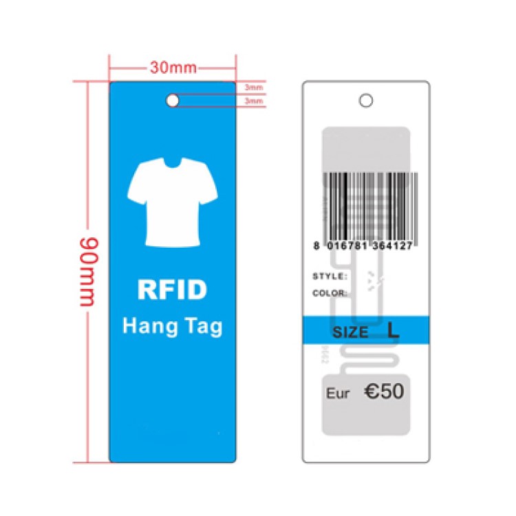Customized Printable UHF Long Range Clothes Hang Tag Label Garment Rfid Clothes Tag