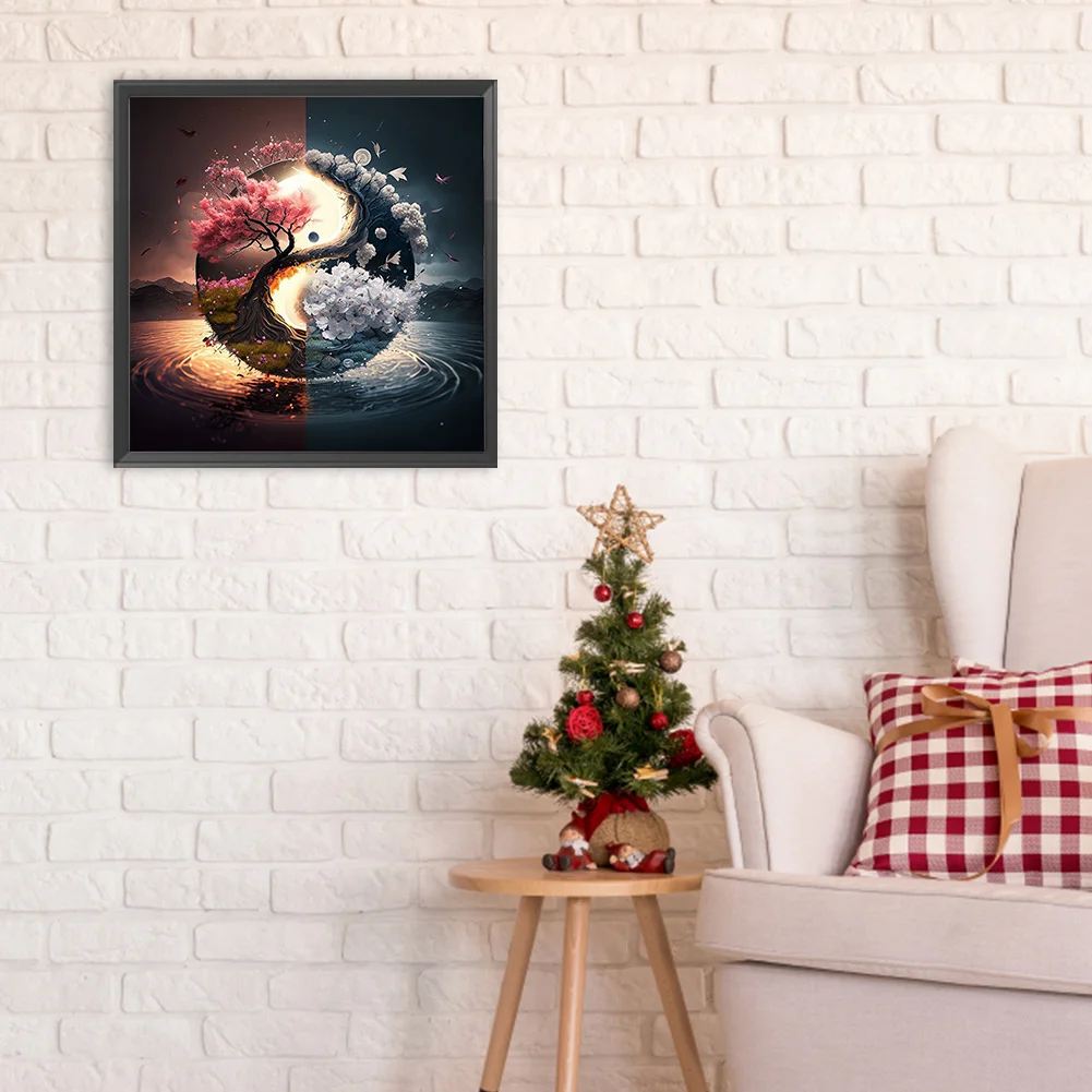 Diamond Painting - Full Round Drill - Yin Yang Tree(Canvas|30*30cm)