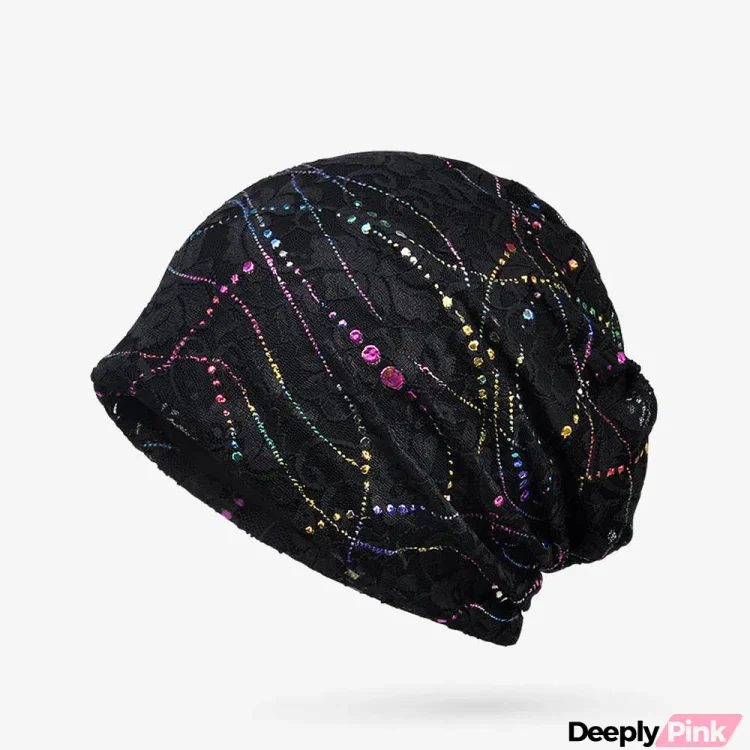 Women's Lace Sequins Hat Cap