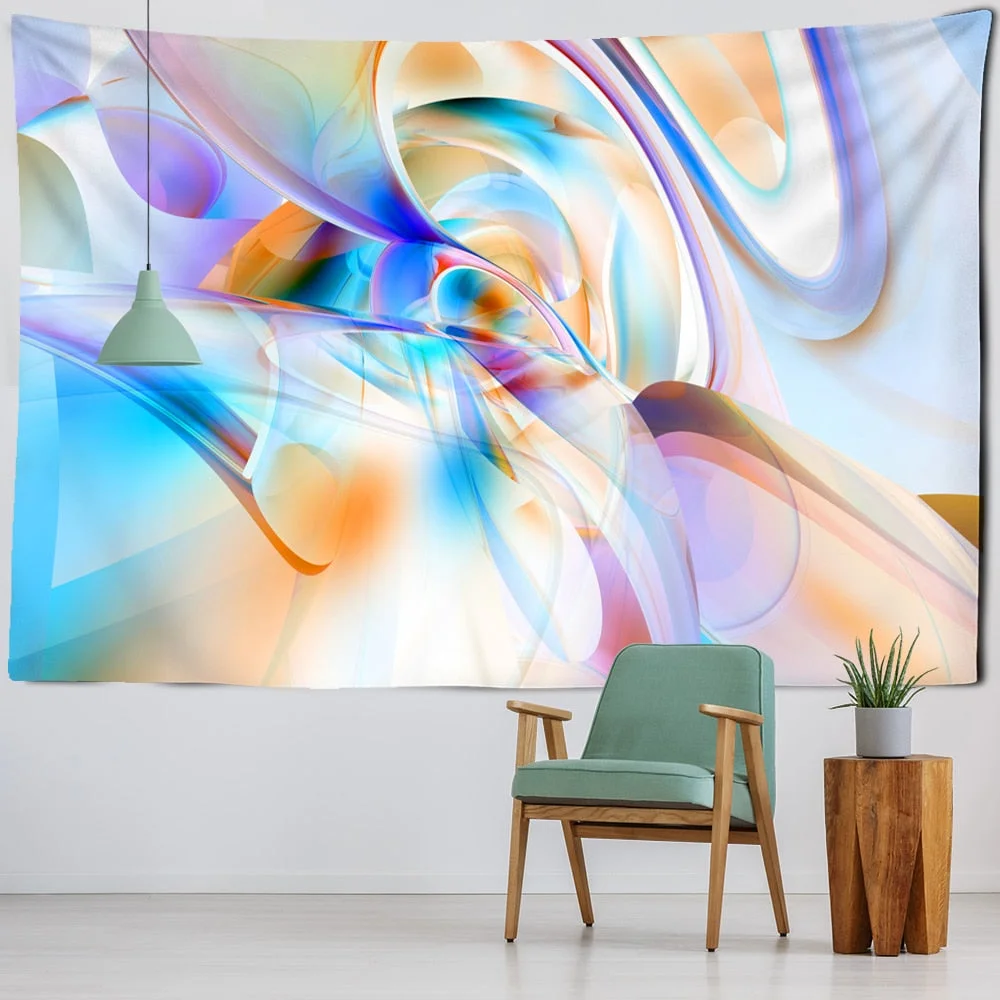 Abstract Oil Paint Wall Hanging Boheme Mandala Tapestry 3D Home Decor Living Room Background Wall Carpet Cloth Hippie Blanket