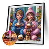 Diamond Painting-DIY Full Round Drill Cartoon Girl Boy(40x40cm)
