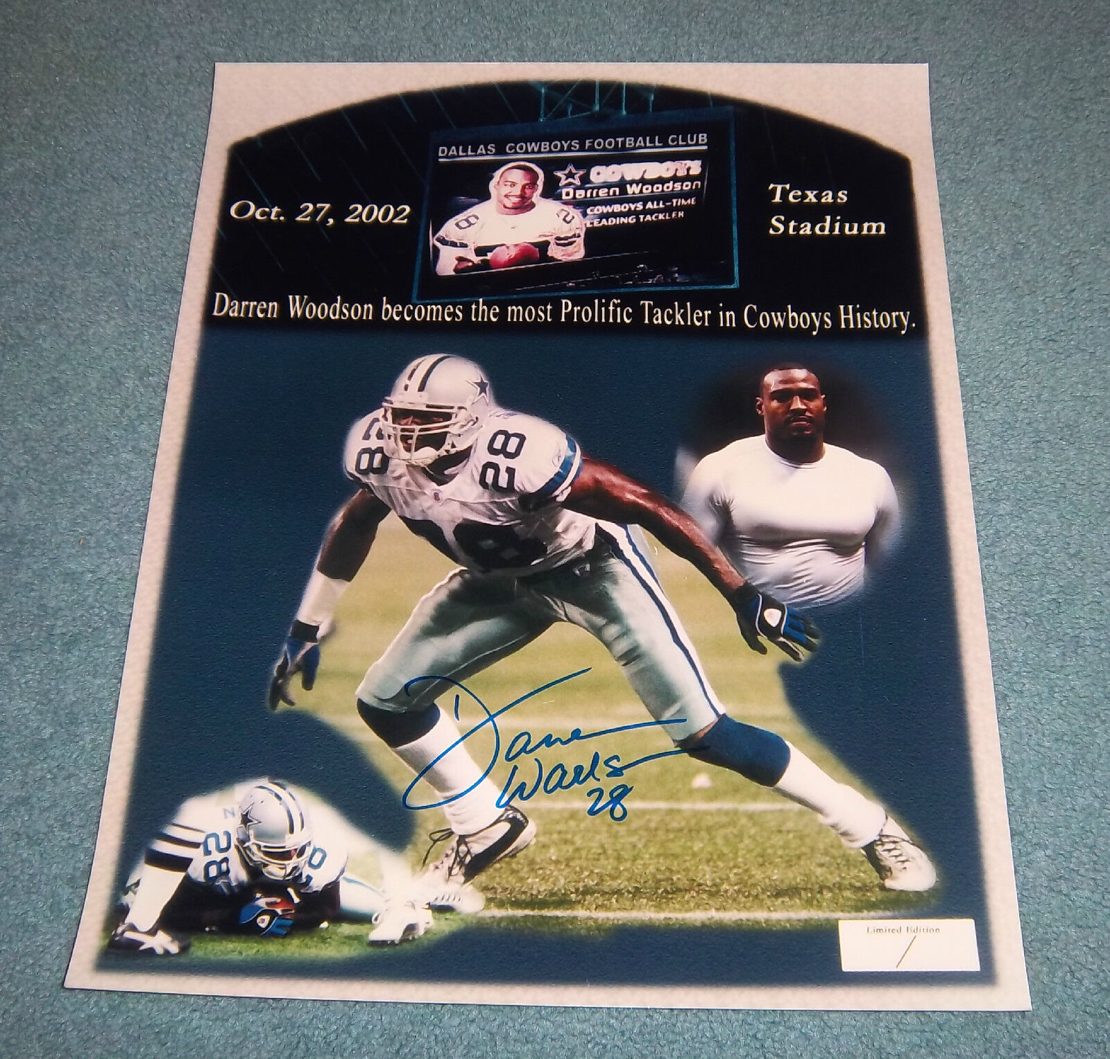 Dallas Cowboys Darren Woodson Signed Autographed 16x20 Photo Poster painting C