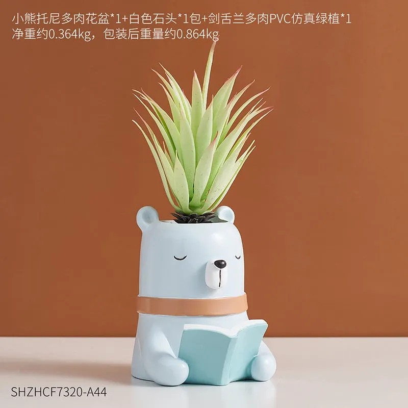 Cartoon Animal Flowerpot Balcony Decorations Pots for Plants and Flowers Garden Pots Modern Home Office Decor Children's Gifts
