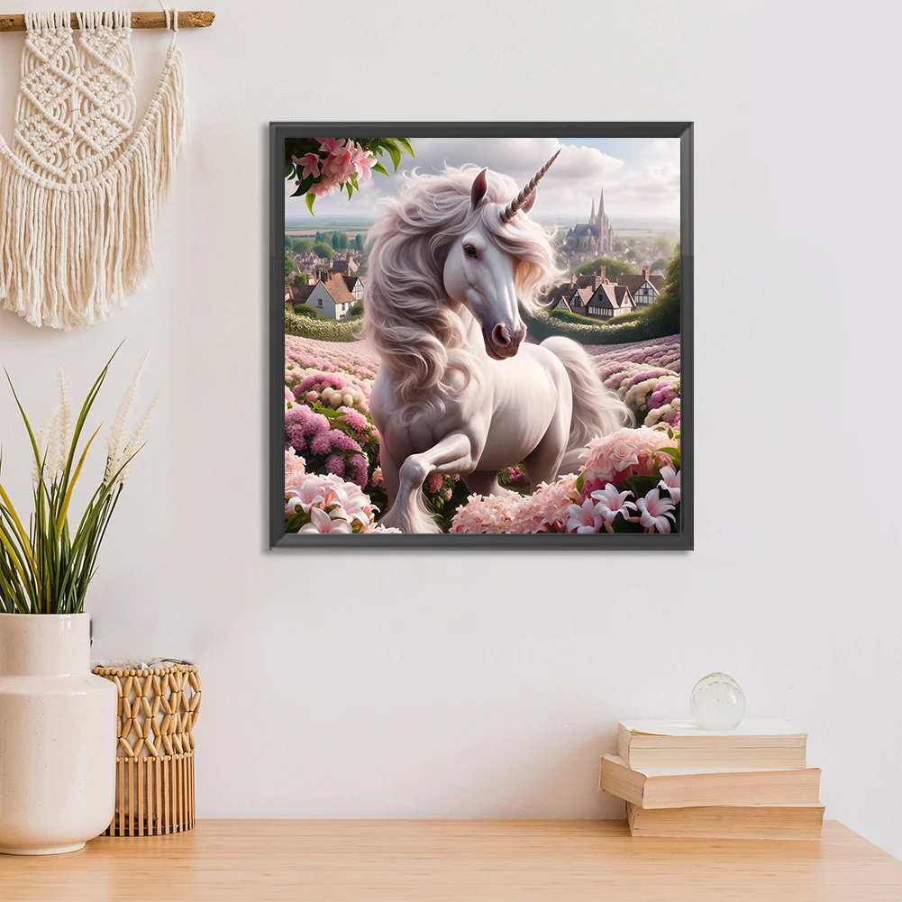 Full Round Diamond Painting 30*30cm - Garden Unicorn
