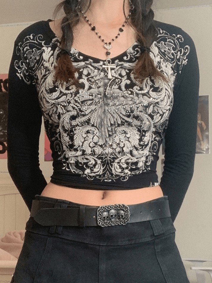 Vintage Long Sleeve Printed Tee