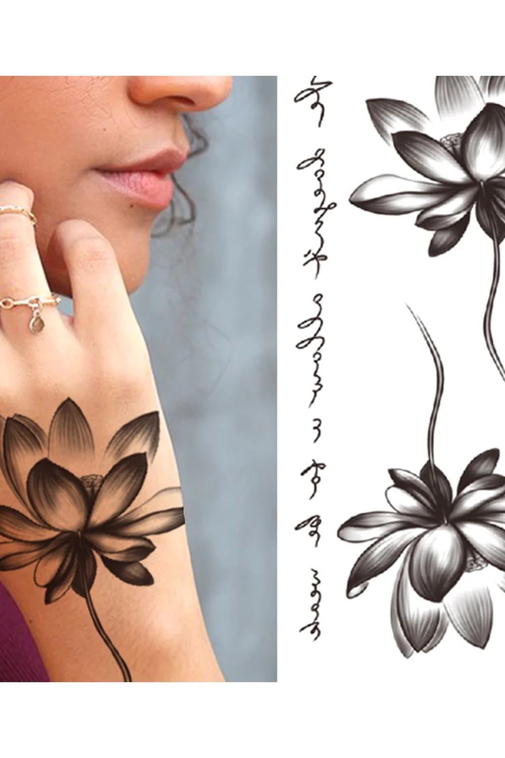  Forest Tattoo Sticker For Men Women Children Tiger Wolf Death Skull Temporary Tattoo Fake Henna Skeleton King Animal Tatoo 921-1