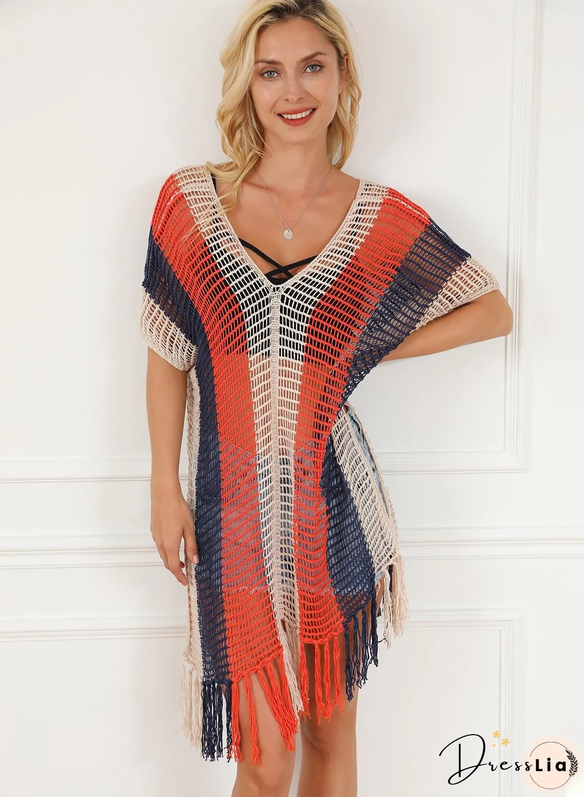 Tassel Crochet Beach Cover Up