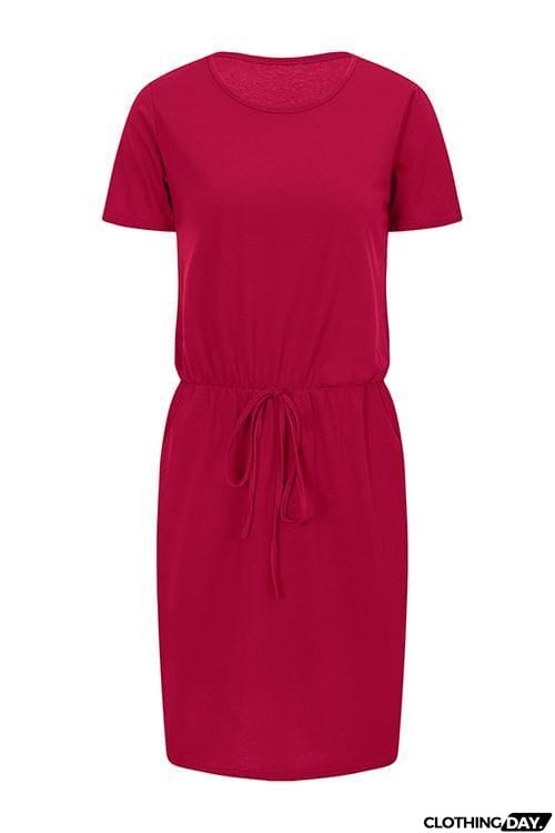 Drawstring Pockets Mini Dress