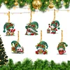 (US Local)6pcs Xmas Gnome  DIY Diamond Painting Art Pendant Wall Door Decoration