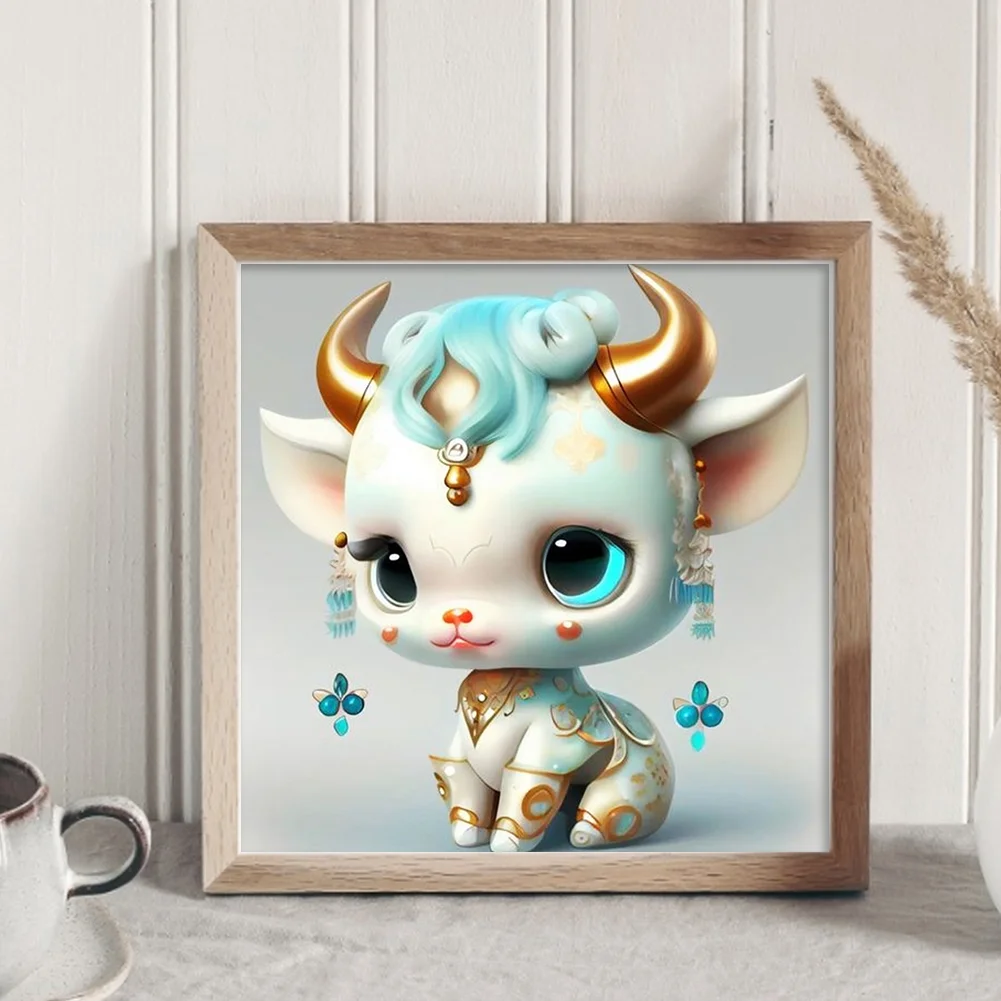 11CT Full Stamped&nbsp;Cross Stitch - Zodiac Ox(Canvas|40*40CM)