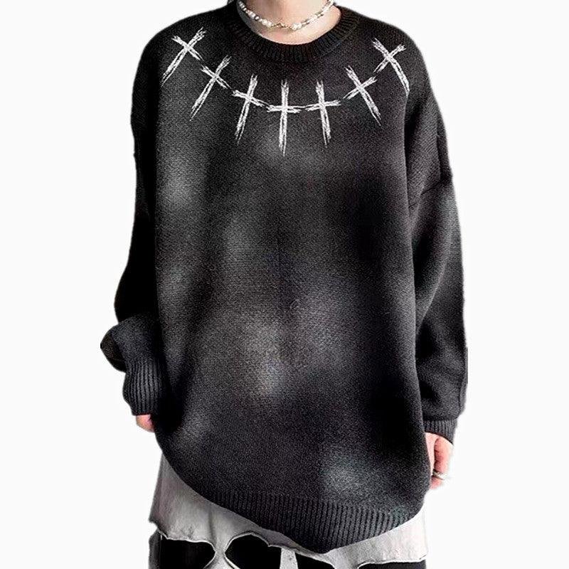 Cross Tie Dye Pullover Sweater