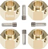 AMK 4pcs Brass Extended Wheel TRX4 Brass 6mm Wheel Hex Extended Adapter for RC Crawler TRX4 TRX-4 1/10 RC Hex Wheel Hubs Adapters (4pcs 6mm Wheel Hubs Adapters)