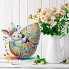 (US Only)2D Flat Easter Egg Bunny DIY Double-Sided Diamond Painting Desktop Decorations