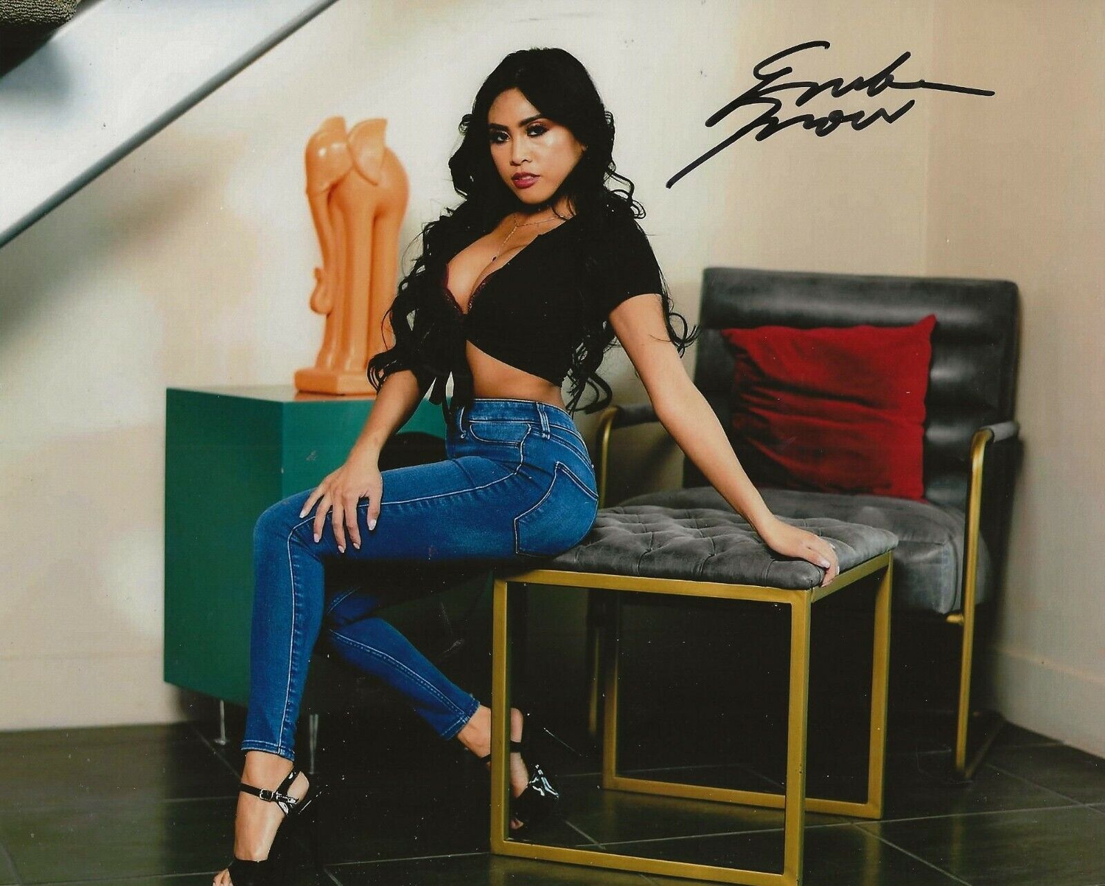 Ember Snow Adult Video Star signed Hot 8x10 Photo Poster painting autographed 7