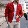 Men's Casual Slim Fit Multi-Pocket Work Denim Jacket
