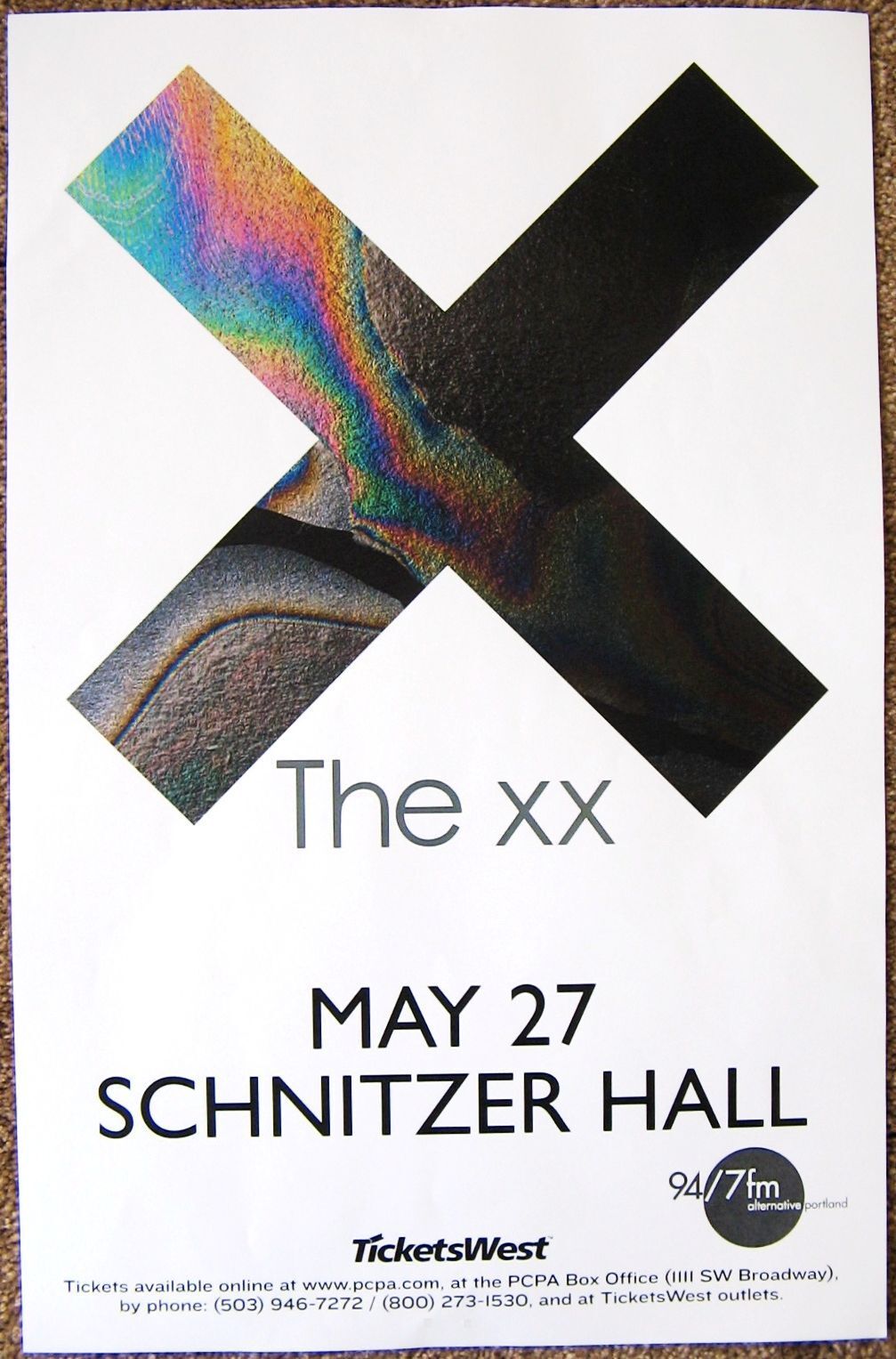 THE XX 2013 Gig POSTER Portland Oregon Concert