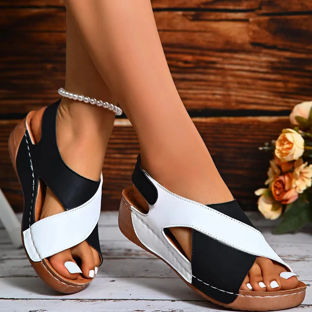 Brownm Brownm Sandals Women 2024 Summer New Style Cake Thick Bottom With Skirt Casual Toe Beach Sandals