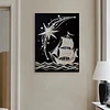 DIY Pearl Painting Sailboat for Home Wall Decor with Frame(40x30cm)